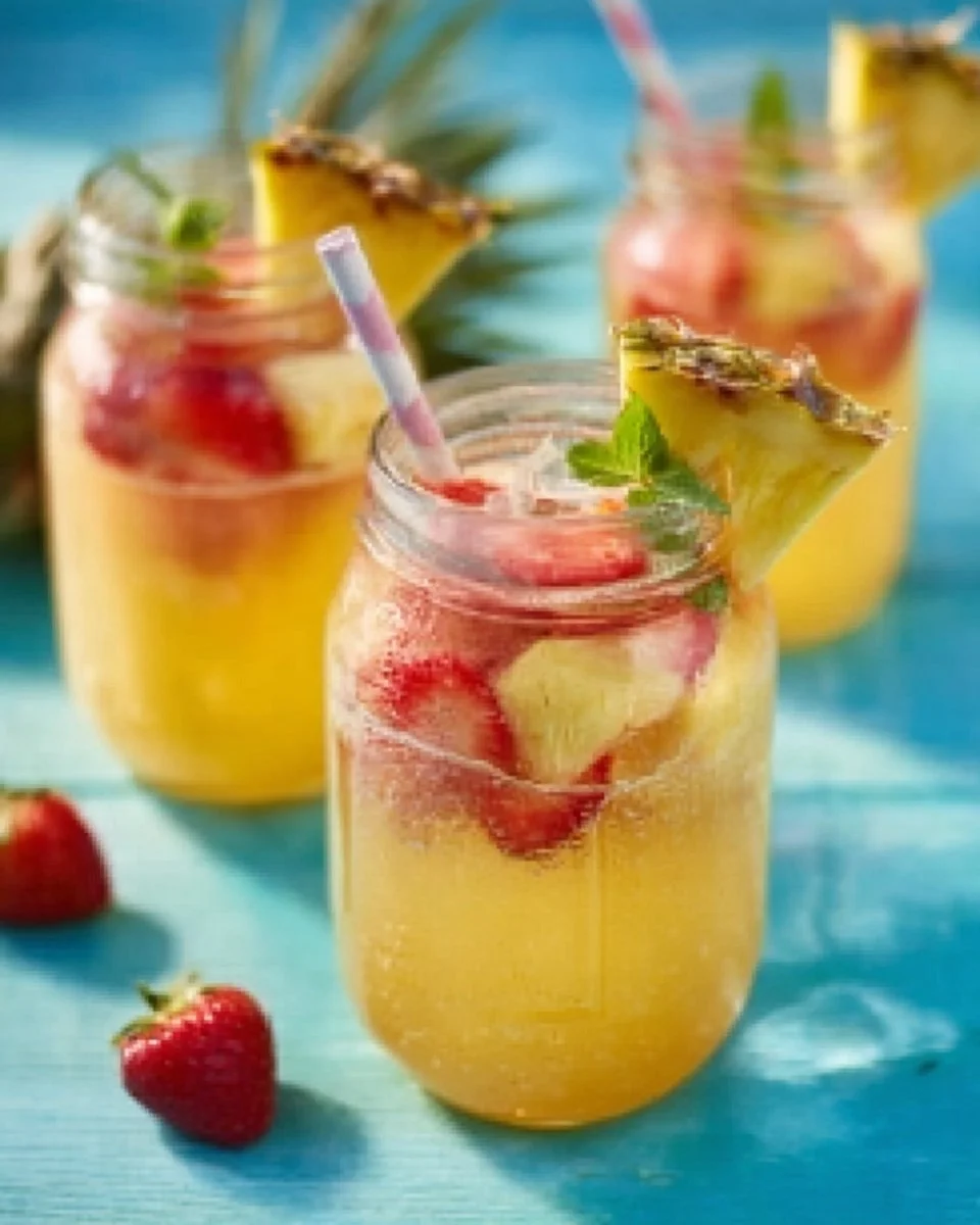 Ananas-Erdbeer-Bowle