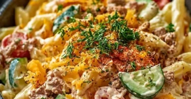 Big Mac Nudelsalat – Pasta mit Big Mac Geschmack in einer kreativen Salatschüssel.