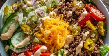 Big Mac Salat Schalen mit frischen Zutaten und würziger Soße