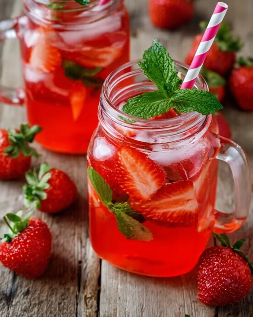 Leckere Erdbeerbowle in einer Schüssel, ideal für Sommerpartys.