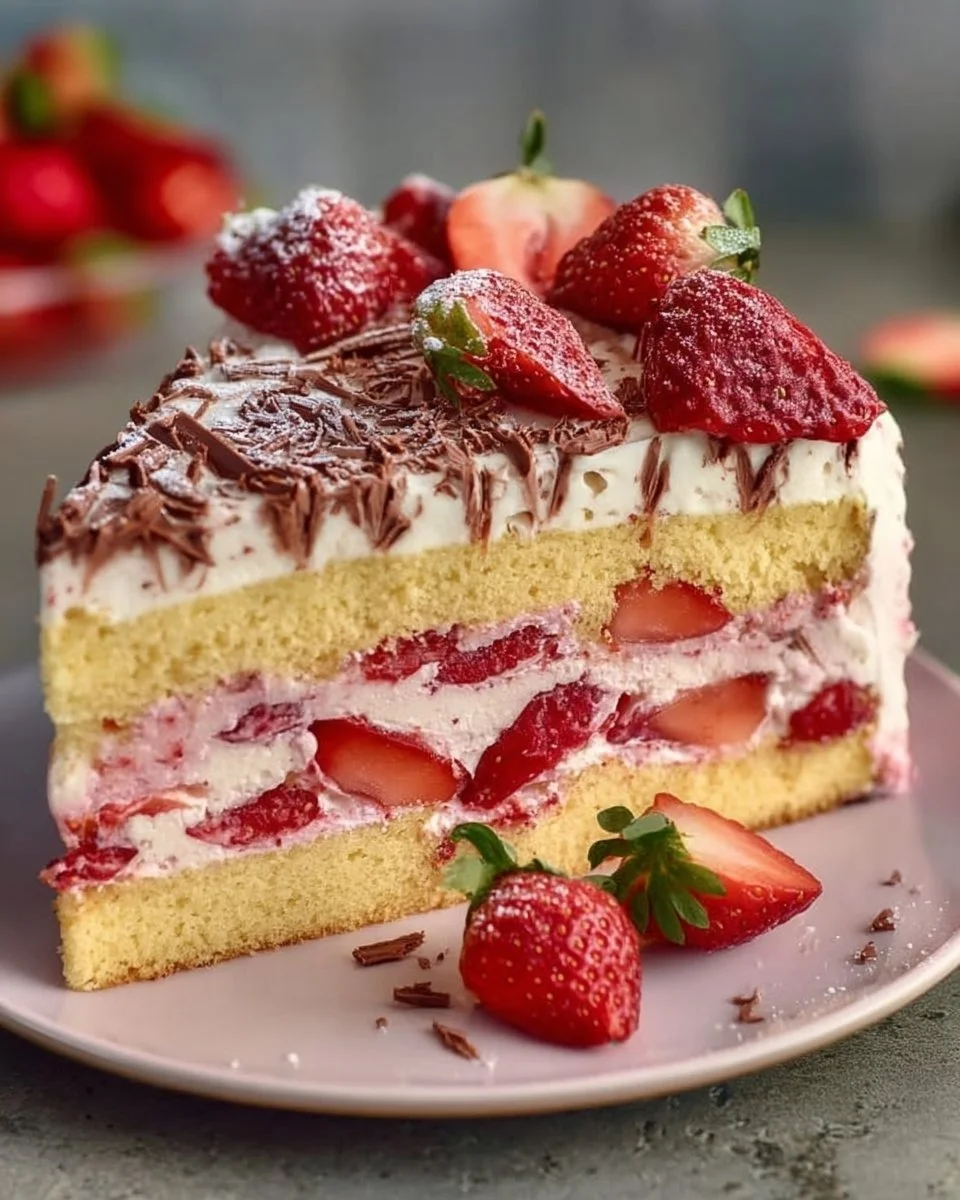 Fantakuchen mit Erdbeeren