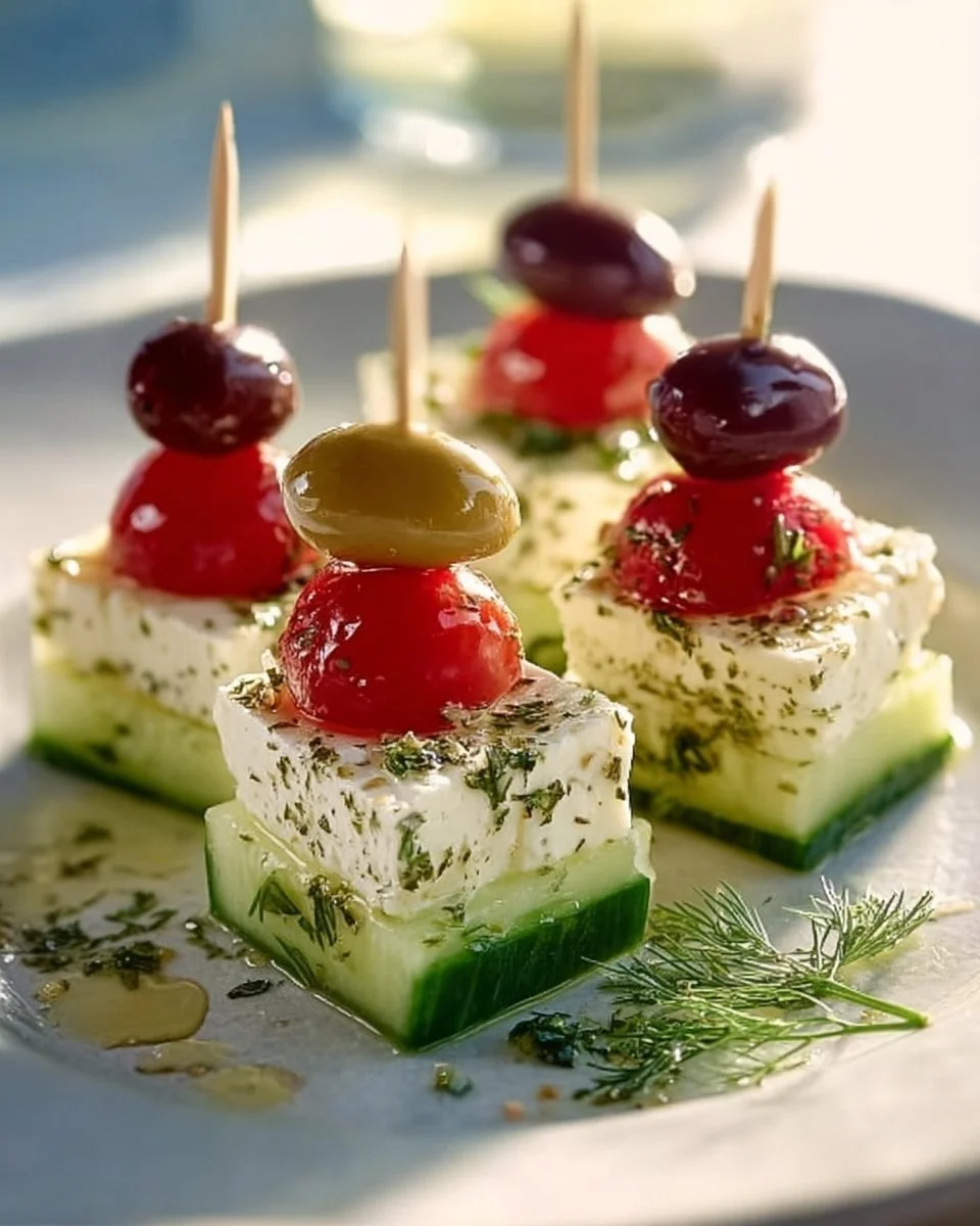 Feta Spieße mit Gurke