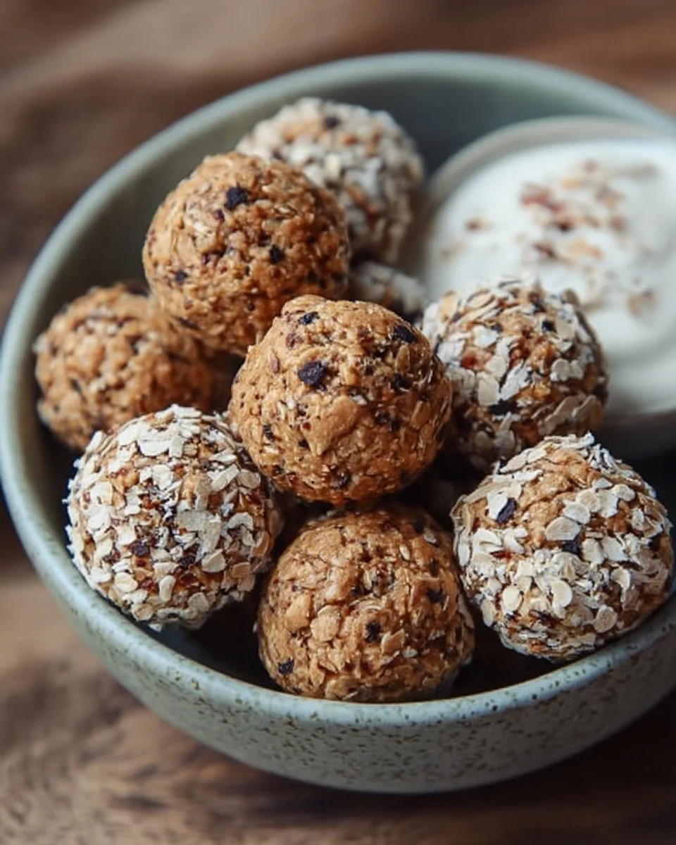 Herzhafte proteinreiche Snackbällchen frisch zubereitet für gesunde Ernährung