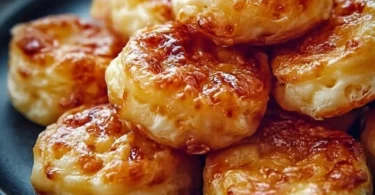 Verschiedene Käse Puff Snacks auf einem Teller, ideal für jede Party.