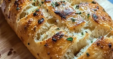 Leckeres Knoblauchbrot frisch aus dem Ofen serviert