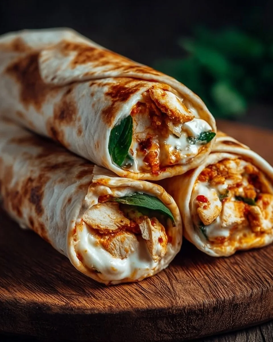 Knusprige Hähnchen-Mozzarella-Wraps