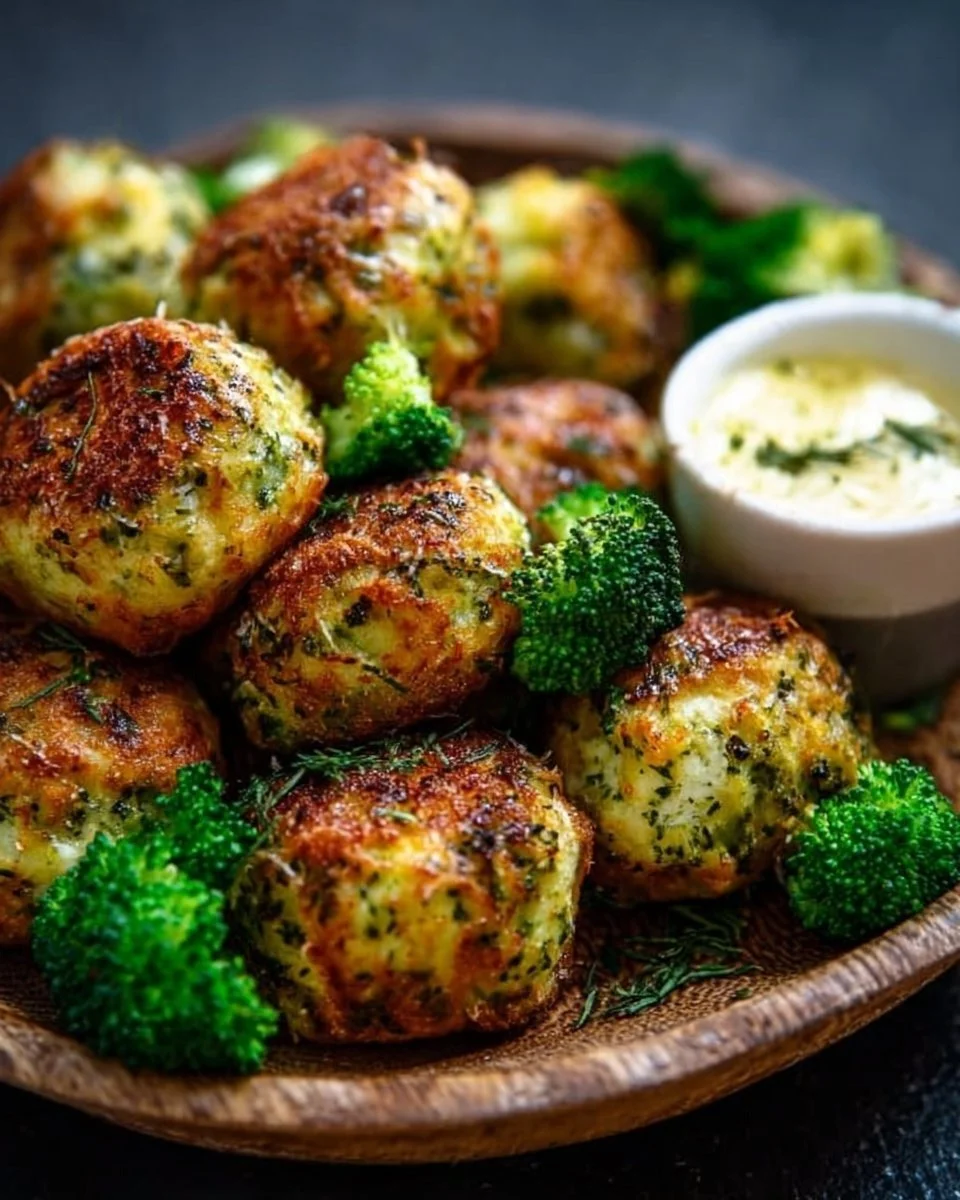 Knusprige Low Carb Brokkoli-Hüttenkäse Bällchen