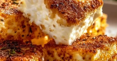 Knuspriger Feta aus dem Airfryer, ideal als Snack oder Beilage.
