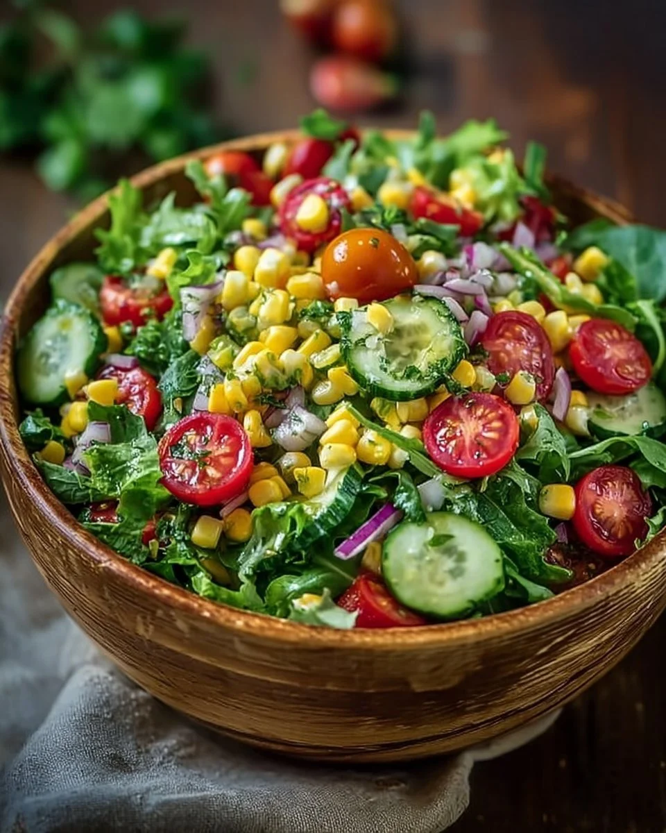 Leckerer 5-Minuten-Salat mit frischen Zutaten als schnell zubereitete Mahlzeit.
