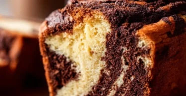 Leckere Stücke von Marmorkuchen, im Airfryer gebacken.