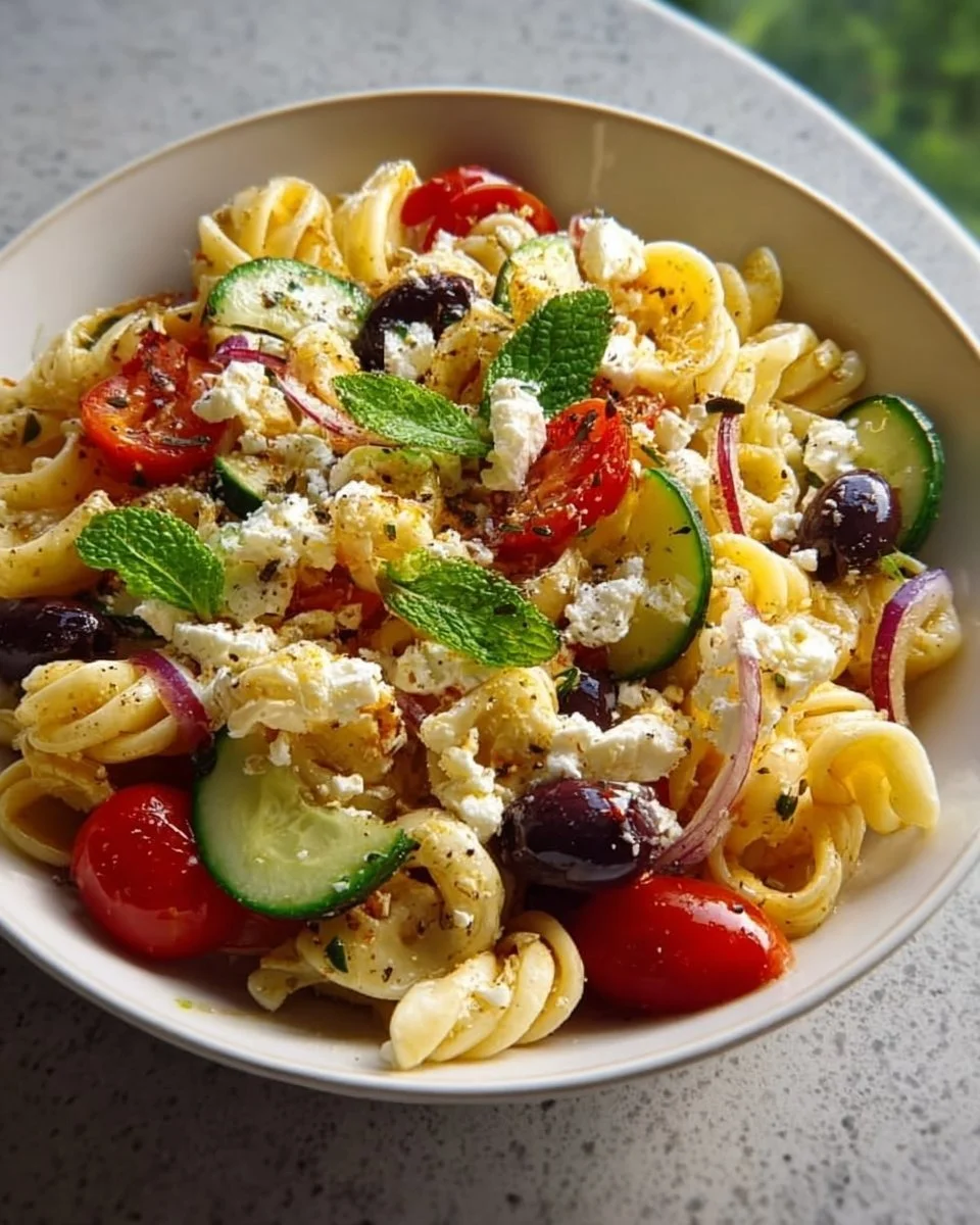 Mediterraner Nudelsalat