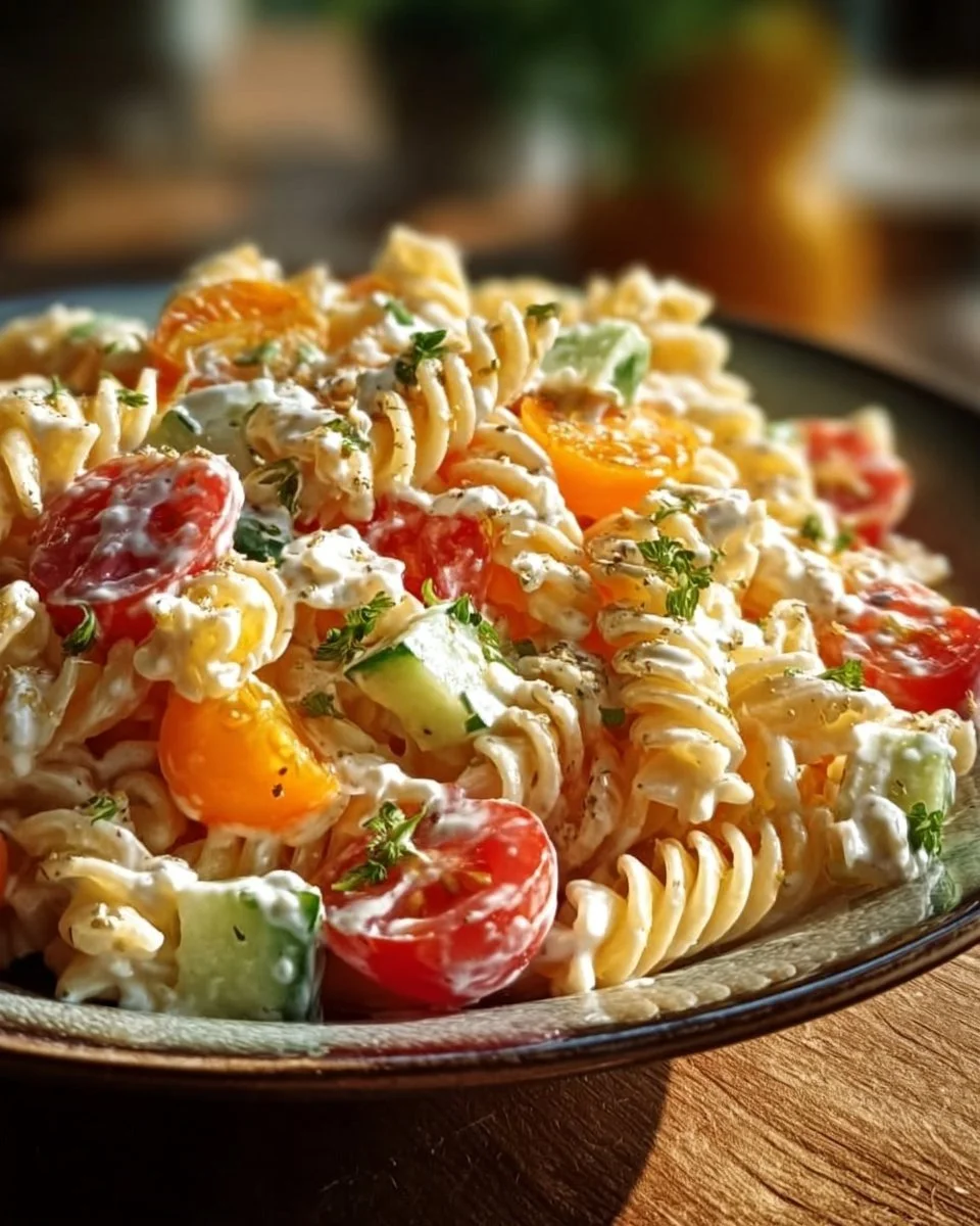 Nudelsalat mit Joghurt-Dressing