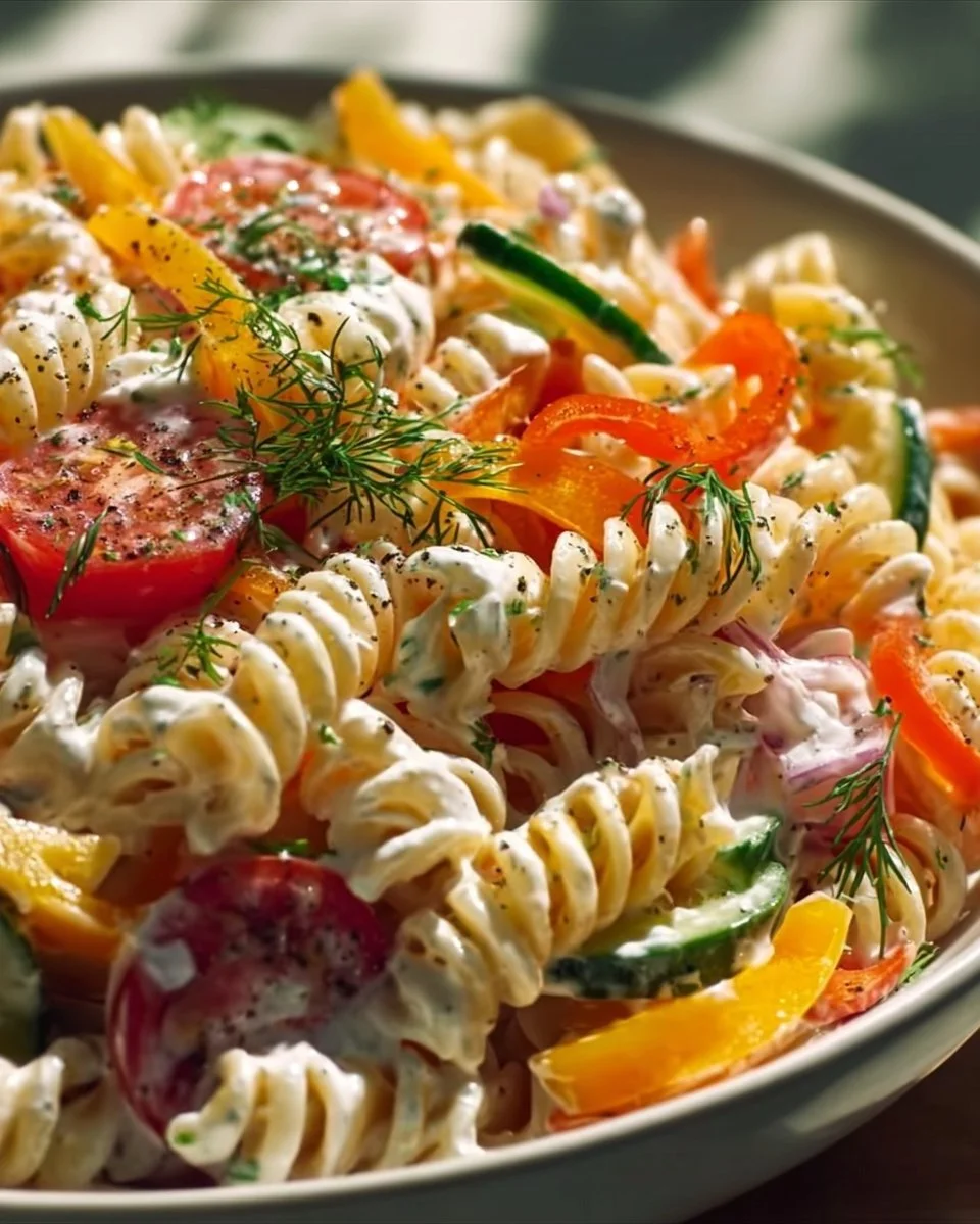 Nudelsalat mit Joghurtsoße