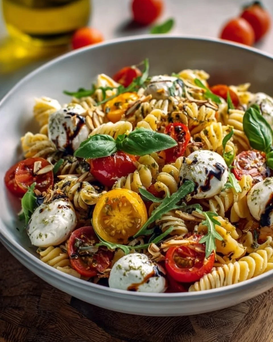 Nudelsalat mit Mozzarella und Kirsch-Extratomaten