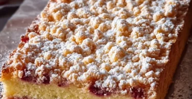 Leckerer Ratz Fatz Kuchen auf einem Teller serviert