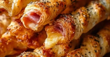 Leckere Rinder-Schinken-Käse-Sticks aus saftigem Rindfleisch und würzigem Käse.