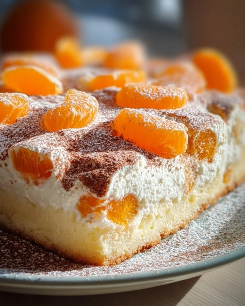 Schmandkuchen mit Mandarinen