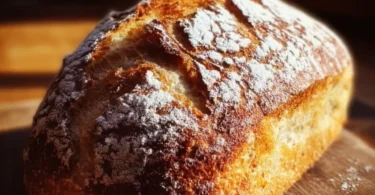 Schnelles Airfryer-Brot frisch gebacken und serviert.