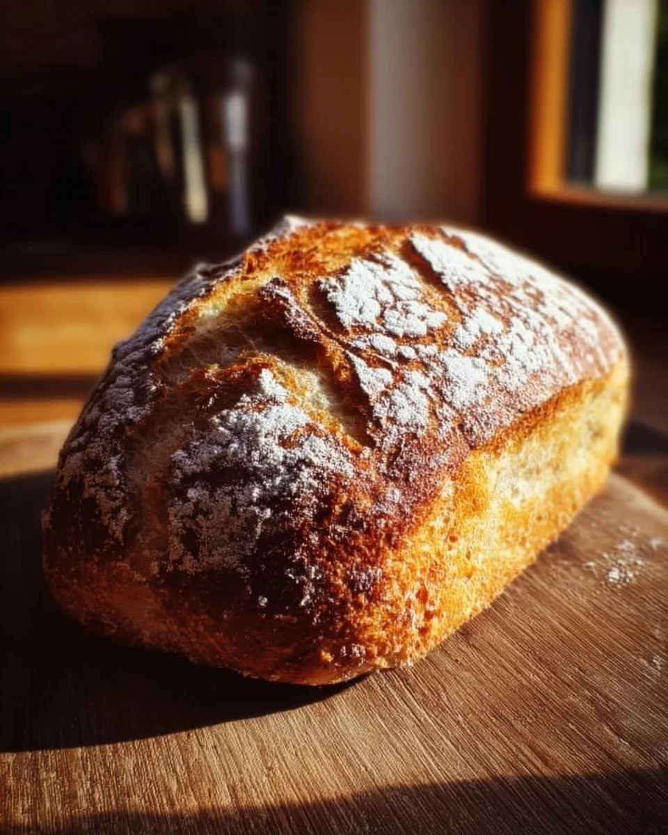 Schnelles Airfryer-Brot frisch gebacken und serviert.