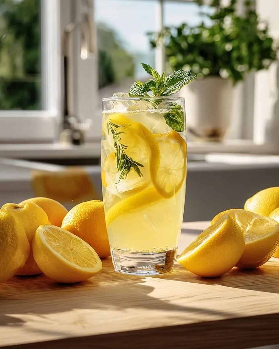 Selbstgemachte Limonade mit frischen Zitronen und Minze