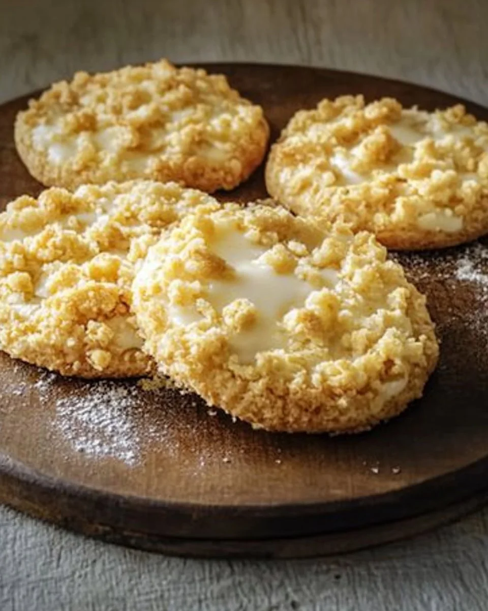 Leckere Streuseltaler mit frischen Streuseln und fruchtiger Füllung