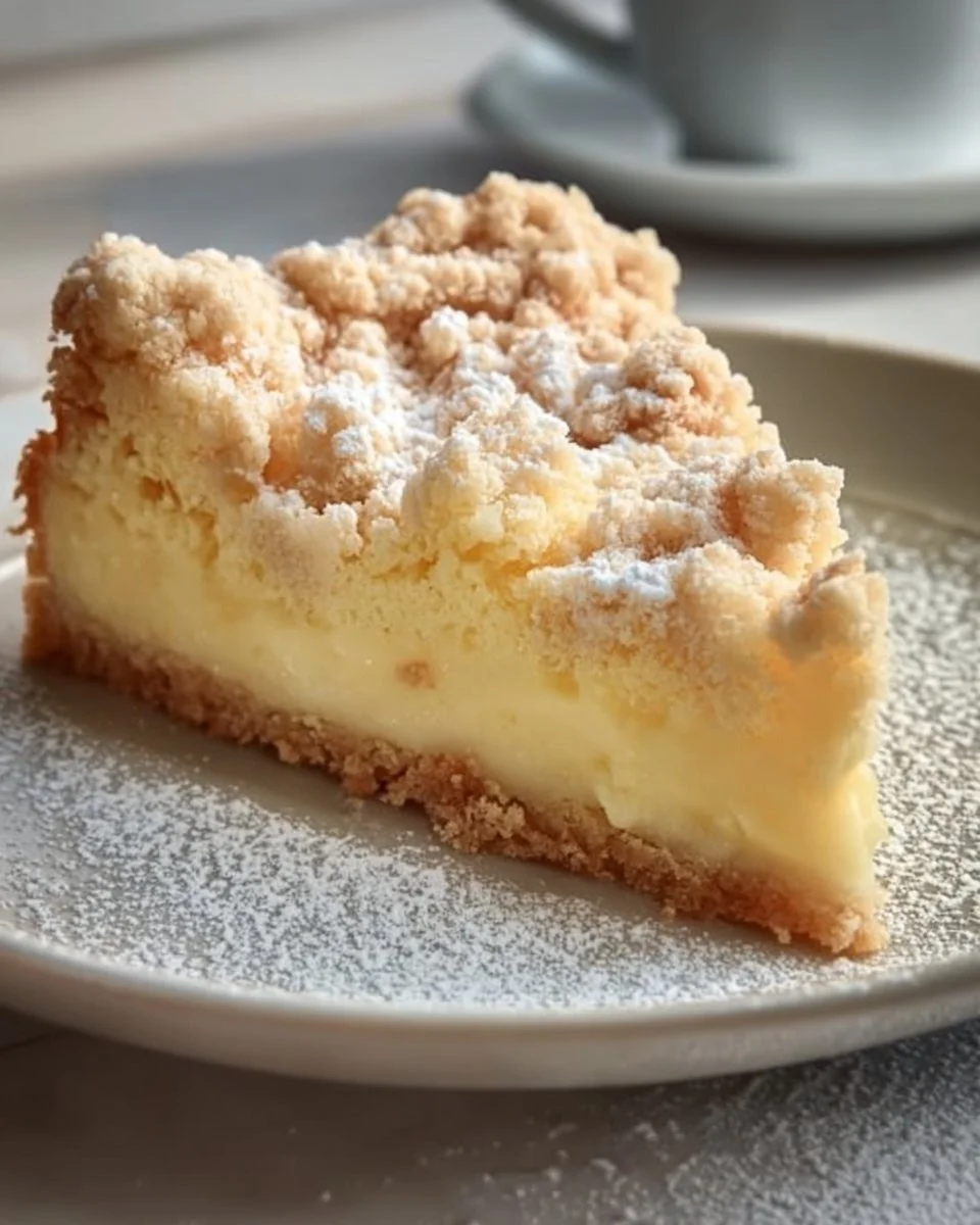 Vanillepudding Streuselkuchen vom Blech