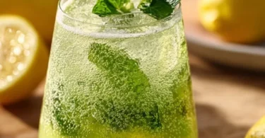 Erfrischende Zitronen-Limonade mit frischer Minze in einem Glas