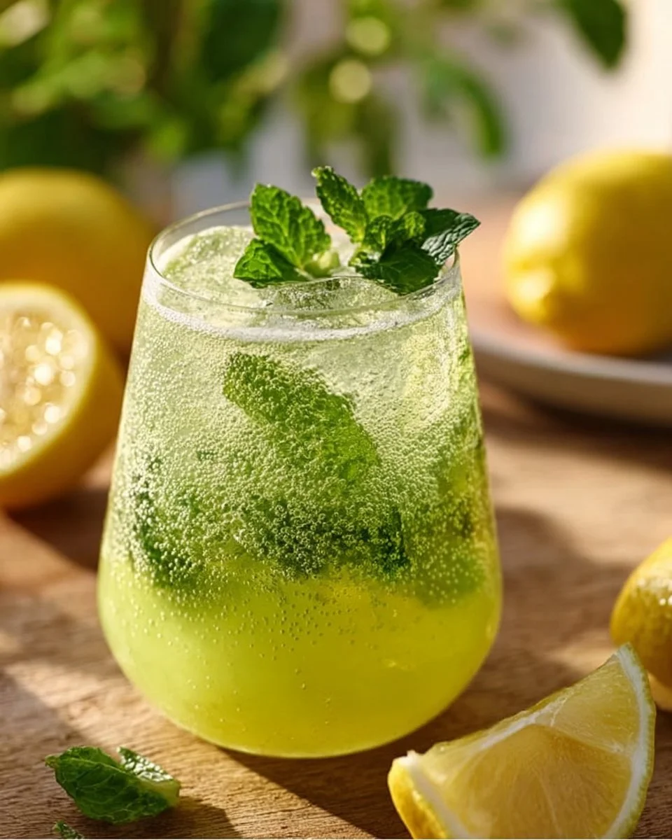 Erfrischende Zitronen-Limonade mit frischer Minze in einem Glas