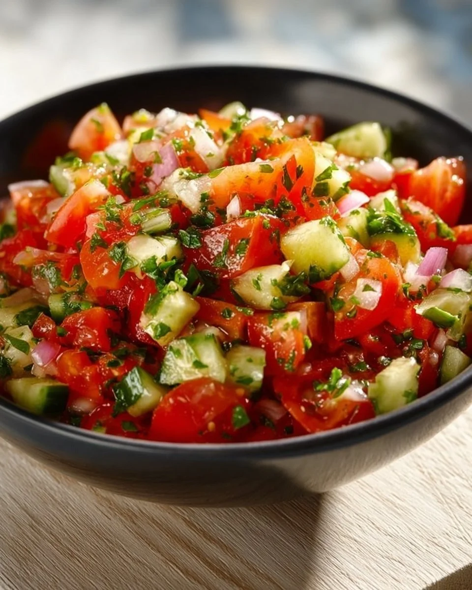 Bunter Tomaten Gurken Salat