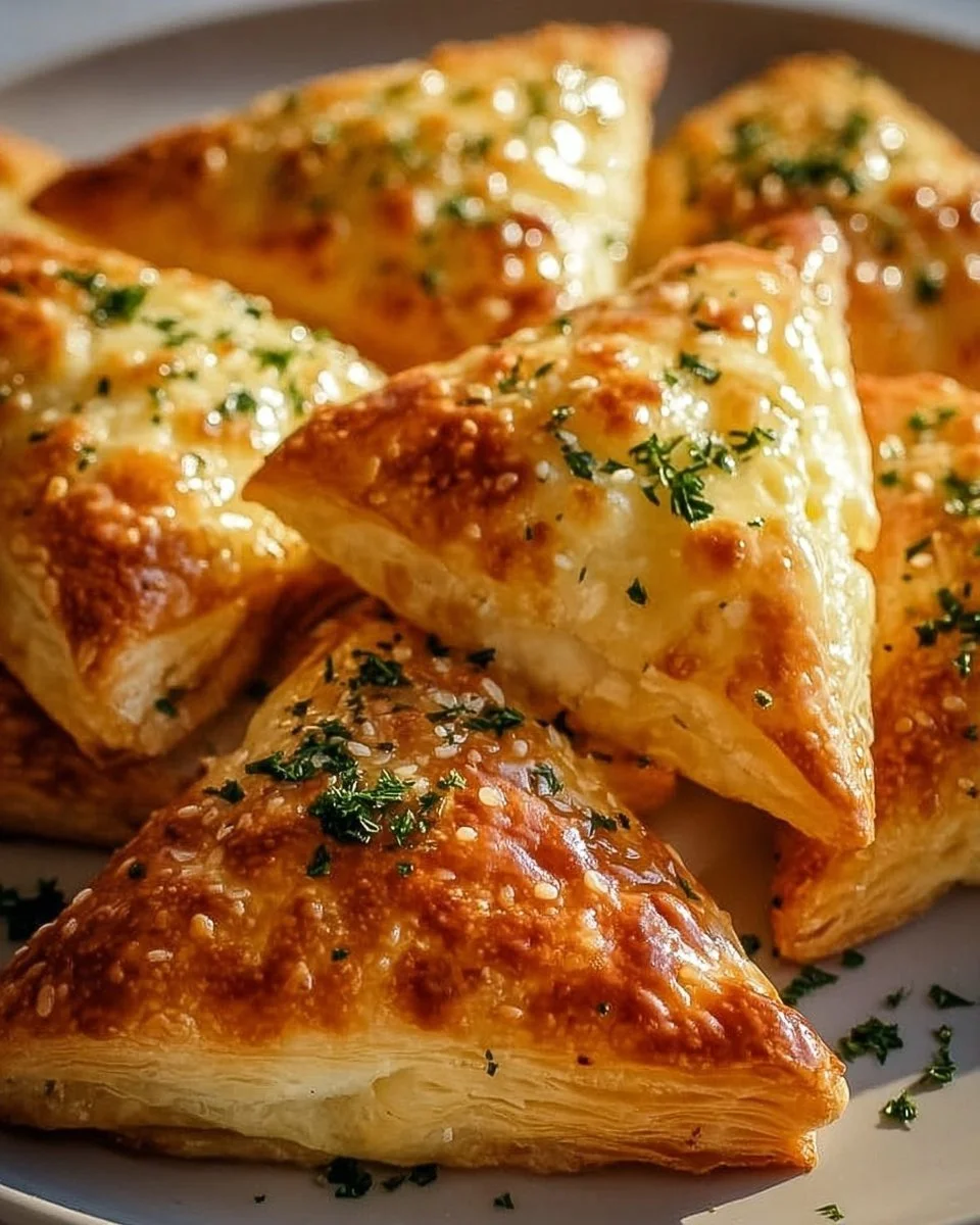 Crispy Cheese Triangles mit Knoblauch-Kräuter-Füllung