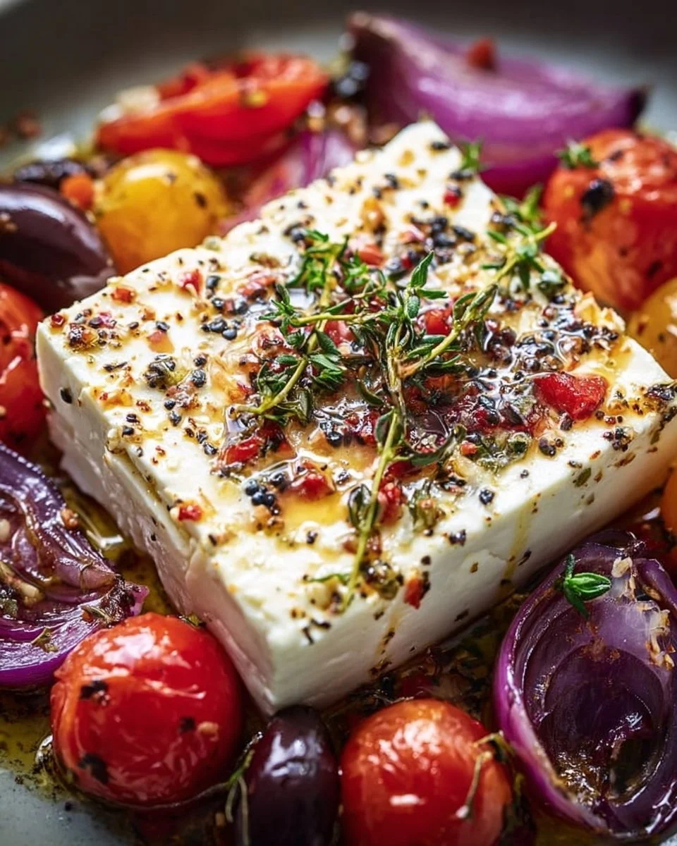Köstlicher, im Airfryer zubereiteter Feta mit frischen Kräutern