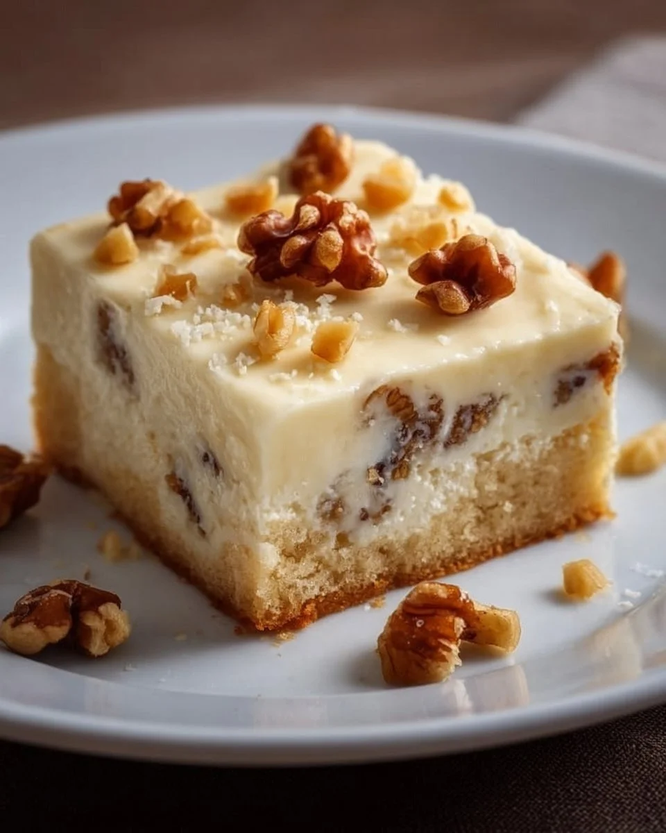 Friss dich dumm Kuchen mit Pudding und Walnüssen