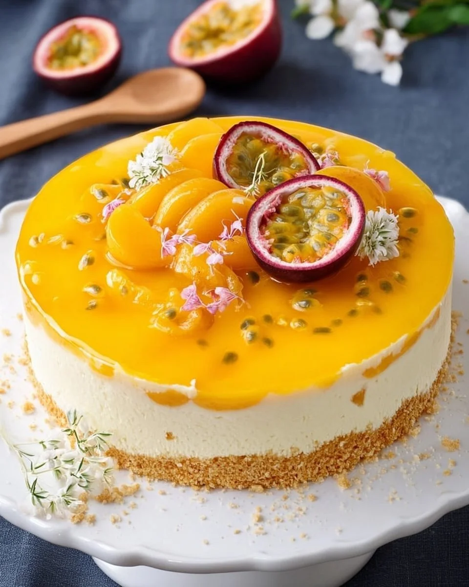 Fruchtige Pfirsich-Maracuja-Torte
