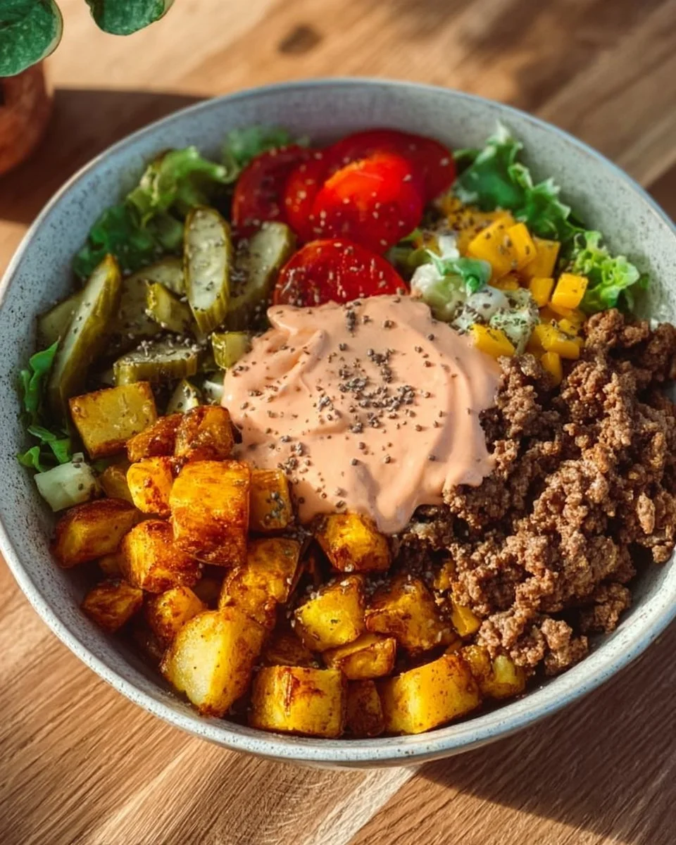 Gesunde Burger Bowl