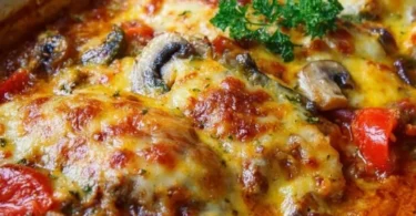 Hähnchen Auflauf im Backofen mit Gemüse und knuspriger Käsekruste