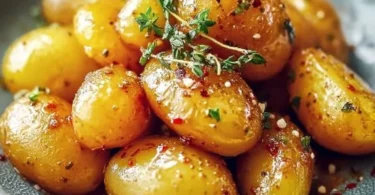 Leckere Honig-Senf-Kartoffeln, perfekt gewürzt und goldbraun gebacken.