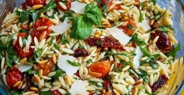 Italienischer Orzo-Salat mit frischem Gemüse und Kräutern