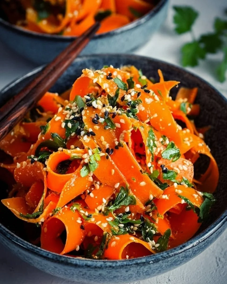 Karottensalat mit Ingwer-Sesam-Dressing
