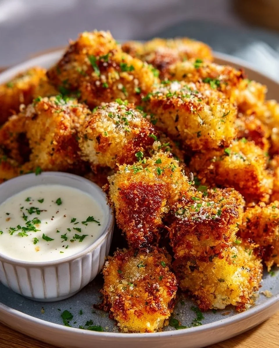 Knusprige Airfryer-Knoblauch-Parmesan-Hähnchenbites