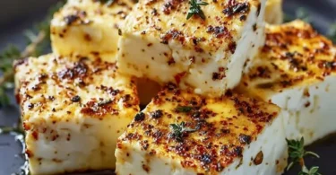 Köstlicher Feta im Airfryer zubereitet und serviert