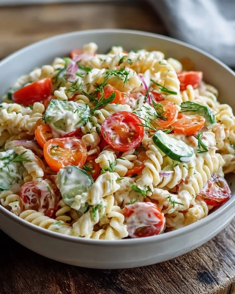 Leichter Nudelsalat mit Joghurt-Dressing