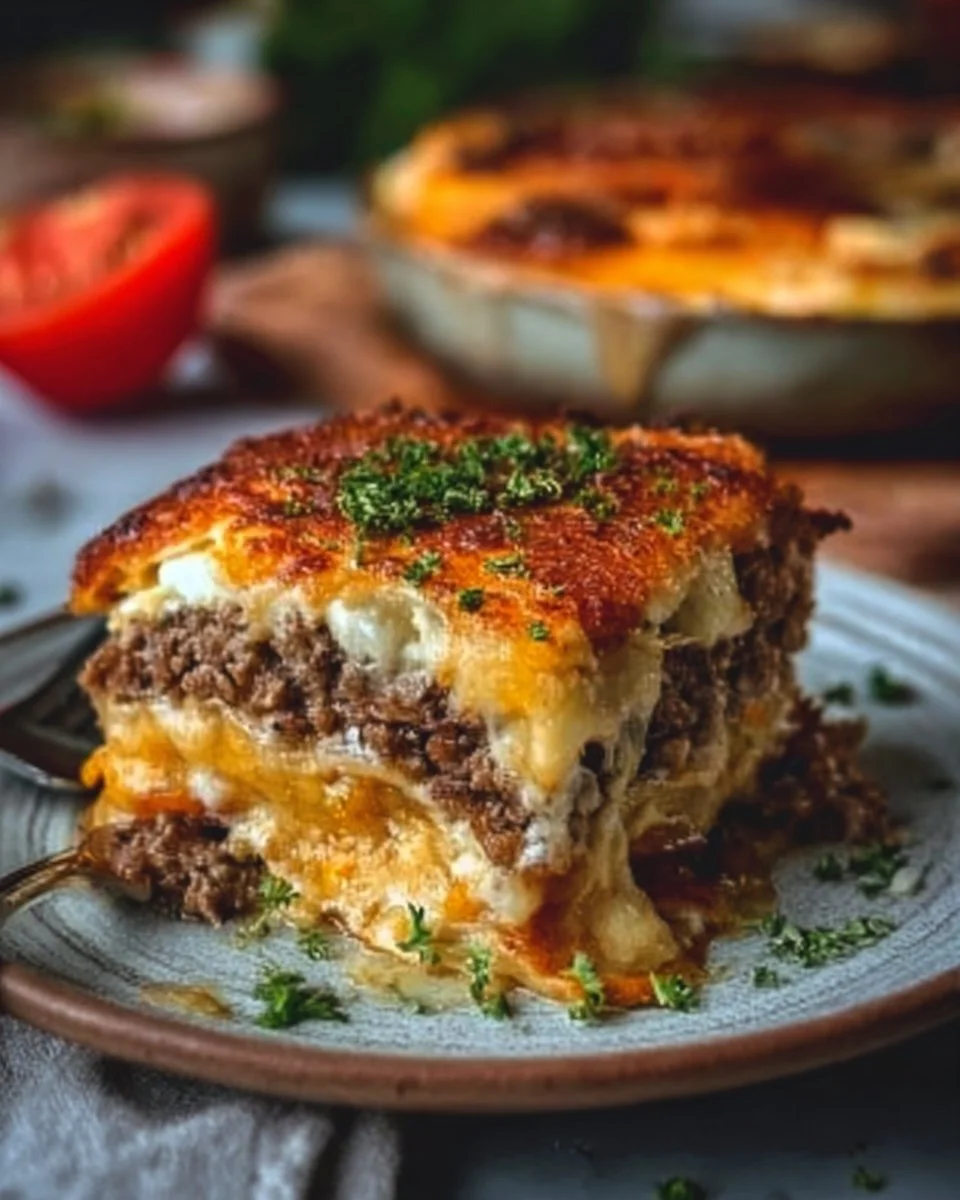Low Carb Cheeseburger Auflauf
