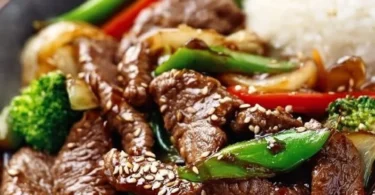 Mongolisches Rindfleisch: Saftige Stücke zubereitet in einer traditionellen Rezeptur.