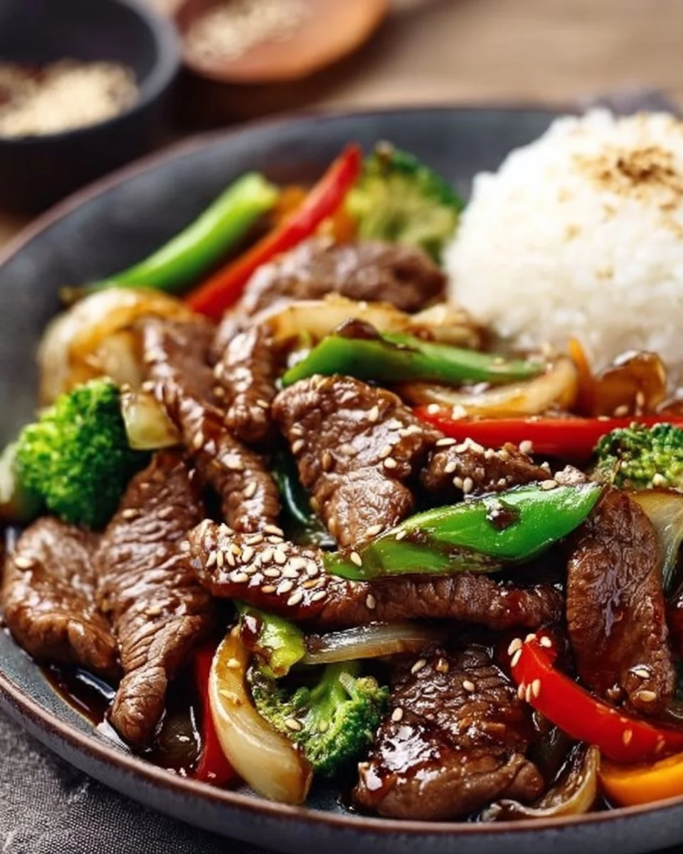 Mongolisches Rindfleisch: Saftige Stücke zubereitet in einer traditionellen Rezeptur.