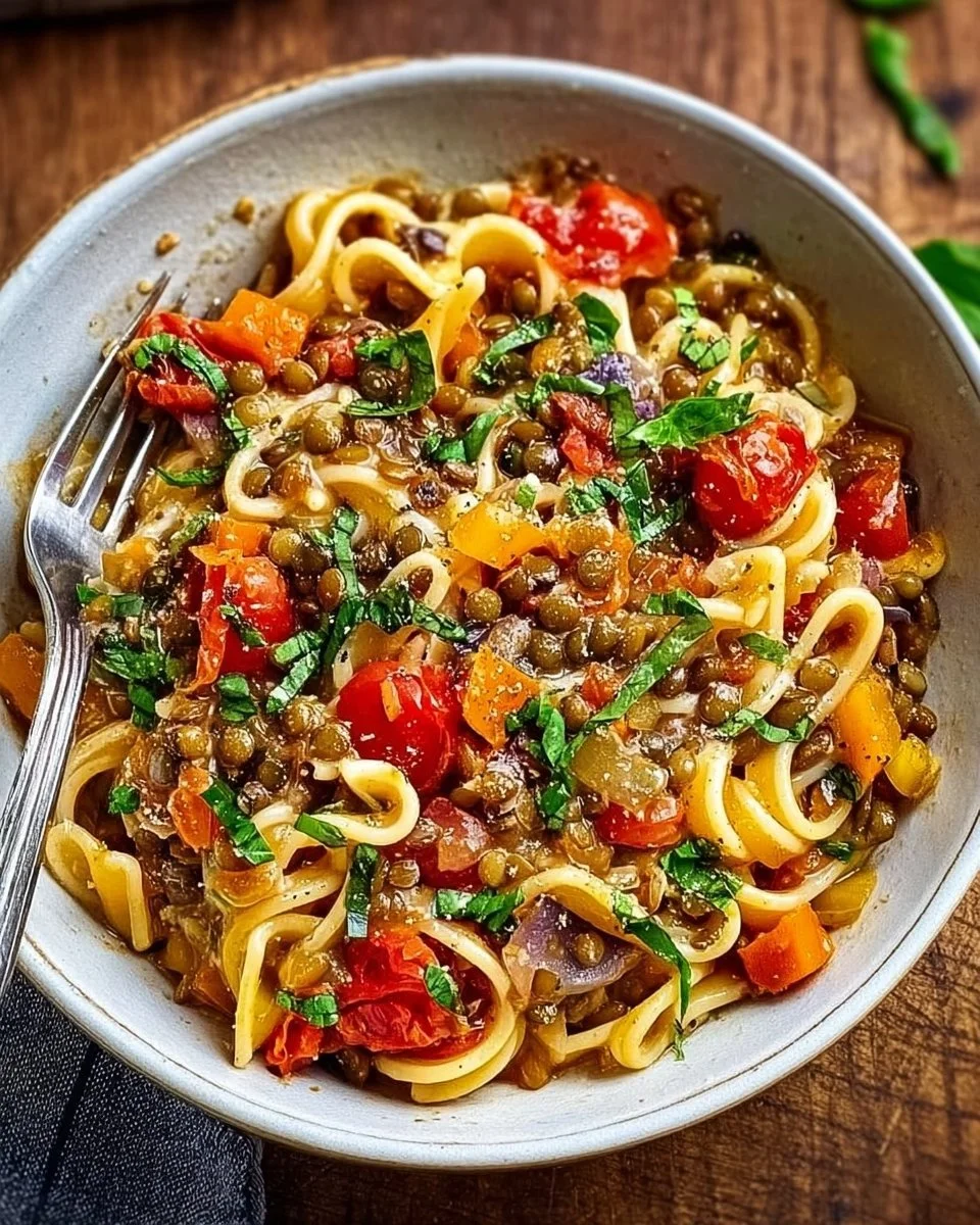 One-Pot-Pasta mit Linsen
