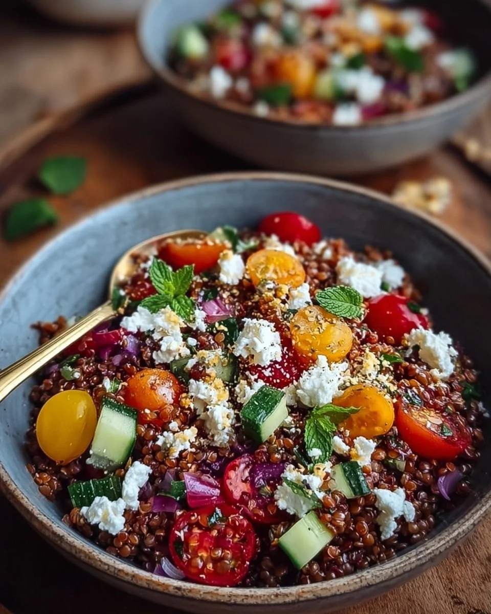 Orientalischer Rote Linsensalat mit Feta