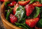 Spinat-Erdbeersalat mit Erdbeeren und Balsamico-Dressing