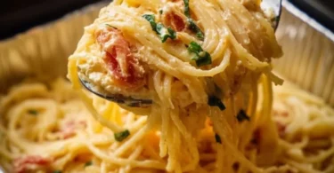 Überbackene Feta-Pasta mit frischen Tomaten und Basilikum