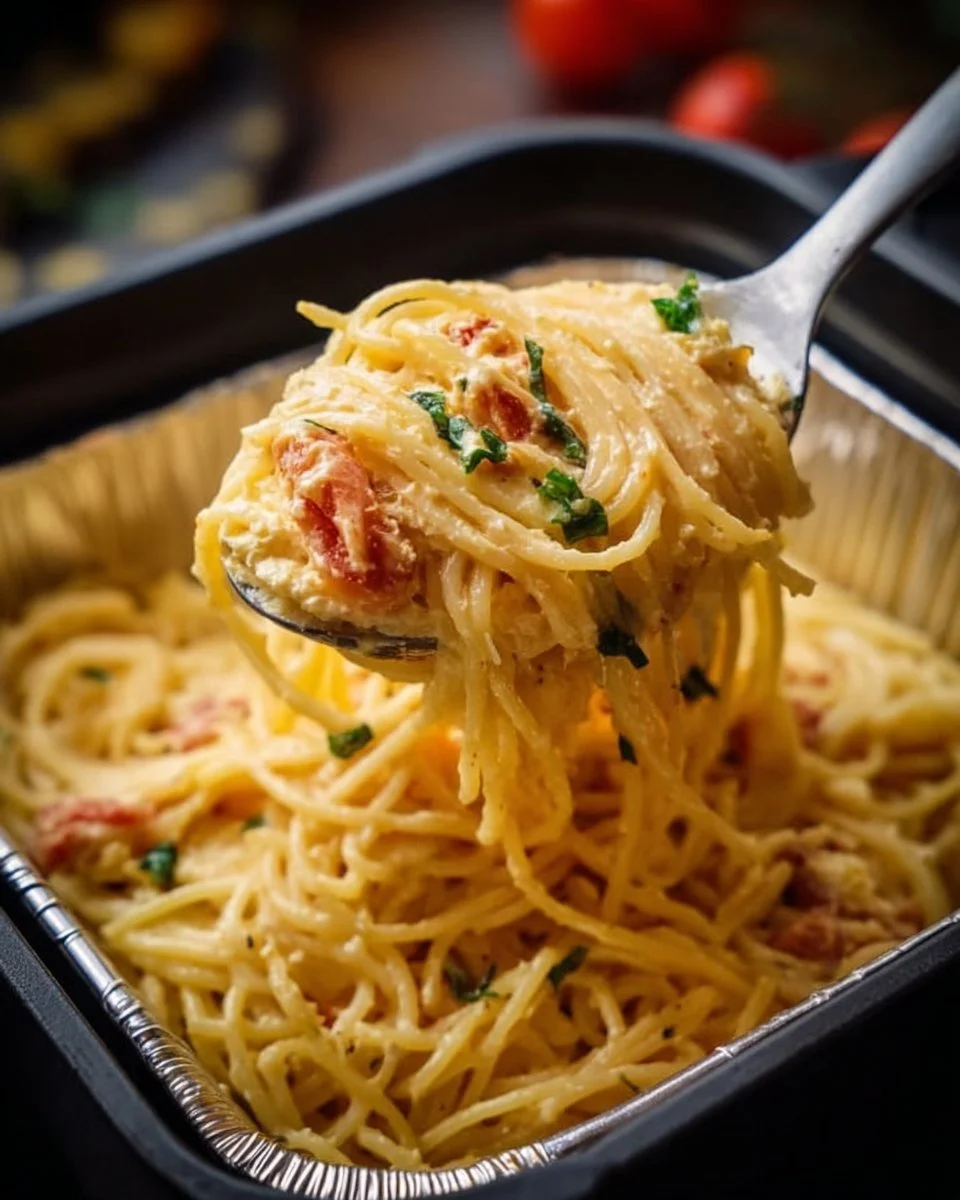 Überbackene Feta-Pasta mit frischen Tomaten und Basilikum