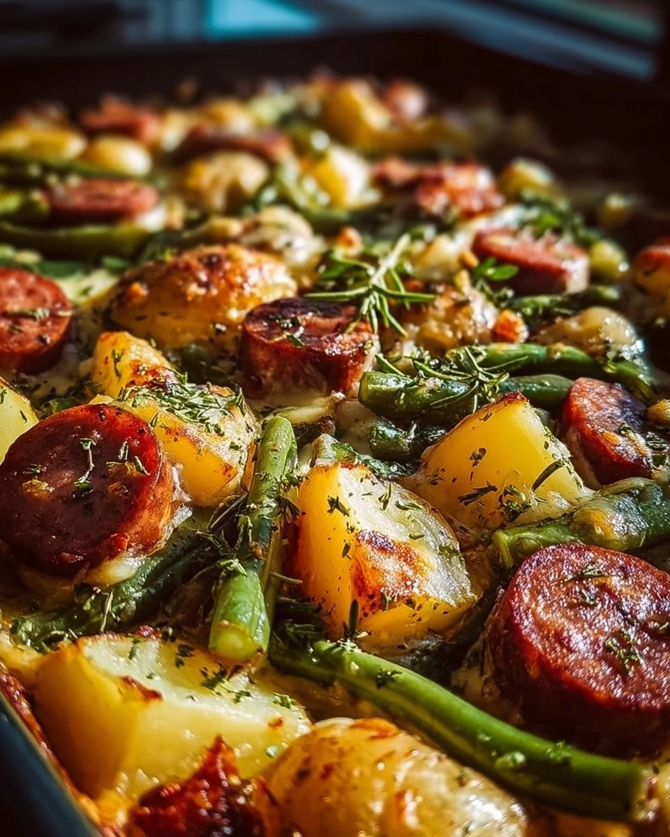 Wurst Bohne Kartoffel Auflauf